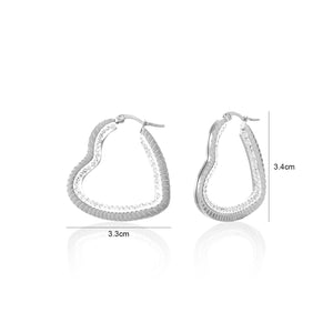 Oorbellen grote hart steentjes