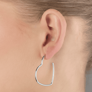 Oorbellen grote hart zilver