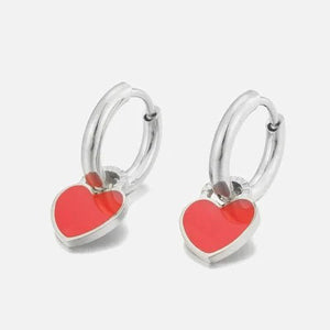 Oorbellen hartje rood
