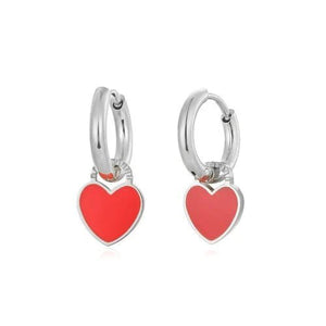 Oorbellen hartje rood