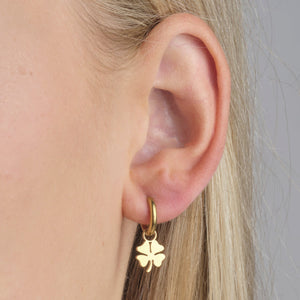 Oorbellen klavervier goud