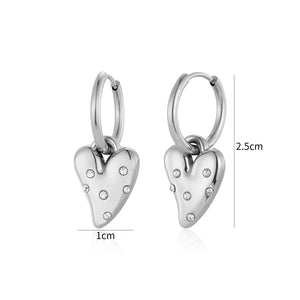 Oorbellen lux hart strass