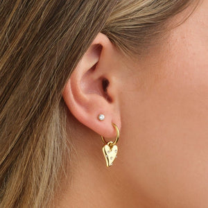 Oorbellen lux hart strass goud