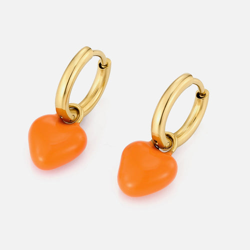 Oorbellen oranje hart