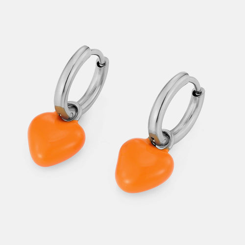 Oorbellen oranje hart