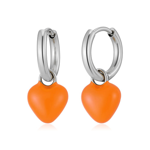 Oorbellen oranje hart