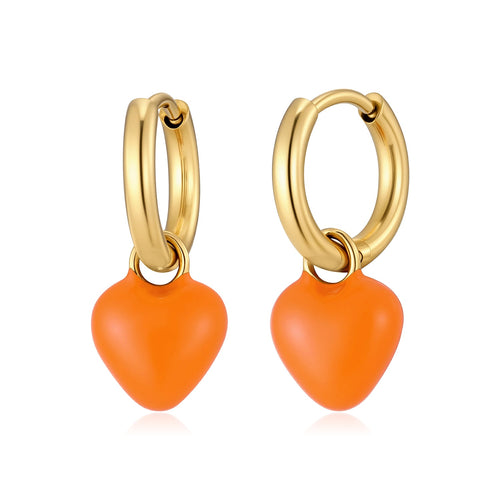 Oorbellen oranje hart