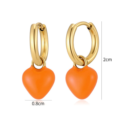 Oorbellen oranje hart