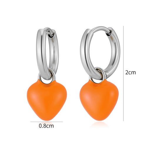 Oorbellen oranje hart