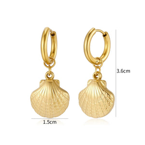 Oorbellen schelpen goud