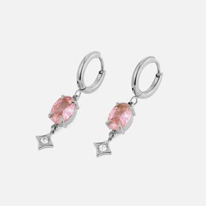 Oorbellen zirkonia roze