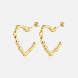 Oorstekers bamboe hart goud