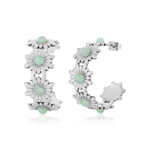 Oorstekers bloemen met turquoise steentjes