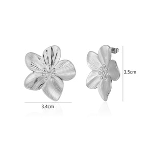 Oorstekers classic flower zilver