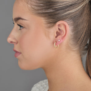 Oorstekers diamant goud