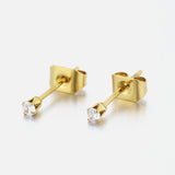 Oorstekers diamant goud