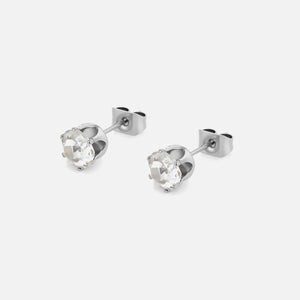 Oorstekers diamant zilver