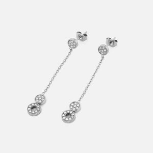 Oorstekers dubbele cirkel zilver