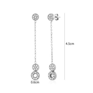 Oorstekers dubbele cirkel zilver