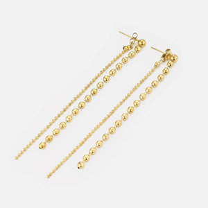 Oorstekers dubbele ketting goud