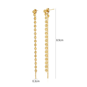 Oorstekers dubbele ketting goud