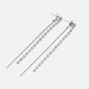 Oorstekers dubbele ketting zilver