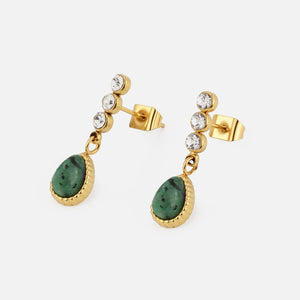Oorstekers emerald drop goud