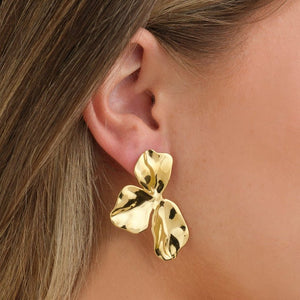Oorstekers fancy leaf goud