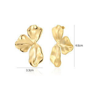 Oorstekers fancy leaf goud