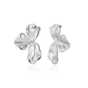 Oorstekers fancy leaf zilver