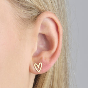 Oorstekers grote open hart goud