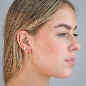 Oorstekers grote open hart goud