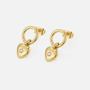 Oorstekers hartje zirkonia goud