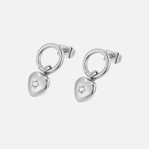 Oorstekers hartje zirkonia zilver