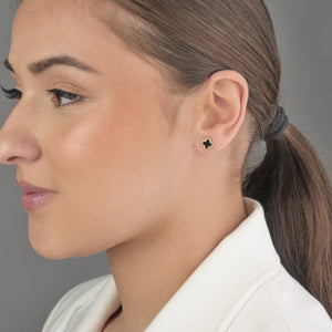 Oorstekers klaver gold/black