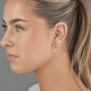 Oorstekers klaver steentjes goud