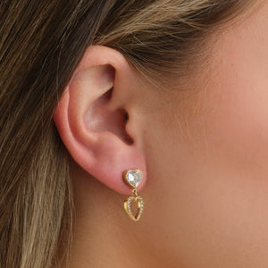Oorstekers loved strass goud