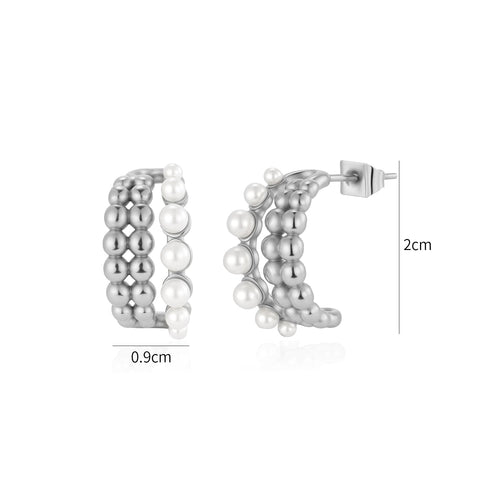 Pearl mix stud earrings