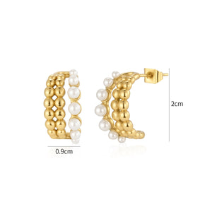 Oorstekers mix parels goud