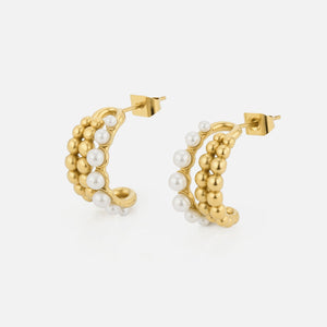 Oorstekers mix parels goud