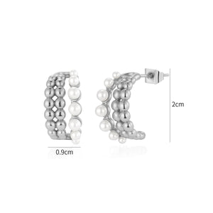 Oorstekers mix parels zilver