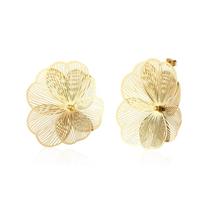 Oorstekers open blossom goud