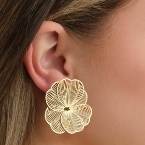 Oorstekers open blossom goud