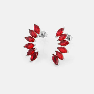 Oorstekers rode kristallen zilver