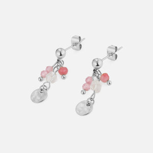 Oorstekers roze gekleurde kralen