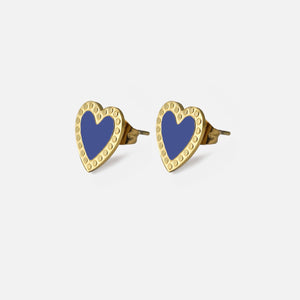 Oorstekers single hartje blauw