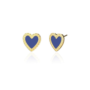 Oorstekers single hartje blauw