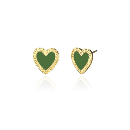 Oorstekers single hartje groen