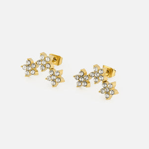 Oorstekers sterren met steentjes goud