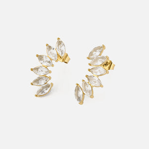 Oorstekers witte kristallen goud